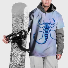 Накидка на куртку 3D с принтом Скорпион синих тонов в Петрозаводске, 100% полиэстер |  | 