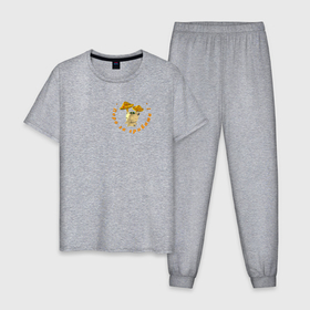 Мужская пижама хлопок с принтом Пора за грибами в Курске, 100% хлопок | брюки и футболка прямого кроя, без карманов, на брюках мягкая резинка на поясе и по низу штанин
 | Тематика изображения на принте: 
