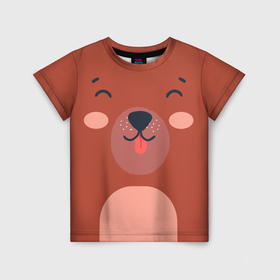 Детская футболка 3D с принтом Малаш медвежонок в Санкт-Петербурге, 100% гипоаллергенный полиэфир | прямой крой, круглый вырез горловины, длина до линии бедер, чуть спущенное плечо, ткань немного тянется | 