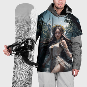 Накидка на куртку 3D с принтом Русская красивая девушка на природе в Белгороде, 100% полиэстер |  | Тематика изображения на принте: 