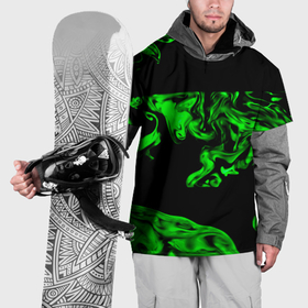 Накидка на куртку 3D с принтом Зеленый светящийся дым в Курске, 100% полиэстер |  | 