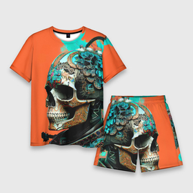 Мужской костюм с шортами 3D с принтом Art skull   irezumi    Japan в Петрозаводске,  |  | 
