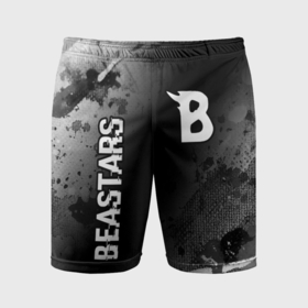 Мужские шорты спортивные с принтом Beastars glitch на темном фоне: надпись, символ в Петрозаводске,  |  | Тематика изображения на принте: 
