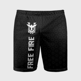 Мужские шорты спортивные с принтом Free Fire glitch на темном фоне: по вертикали в Белгороде,  |  | 