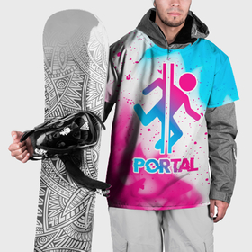 Накидка на куртку 3D с принтом Portal neon gradient style в Санкт-Петербурге, 100% полиэстер |  | 