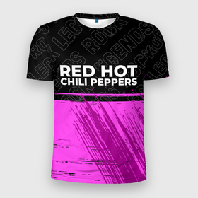Мужская футболка 3D Slim с принтом Red Hot Chili Peppers rock legends: символ сверху в Белгороде, 100% полиэстер с улучшенными характеристиками | приталенный силуэт, круглая горловина, широкие плечи, сужается к линии бедра | 