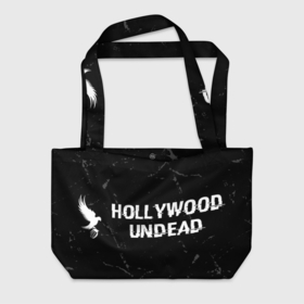Пляжная сумка 3D с принтом Hollywood Undead glitch на темном фоне: надпись и символ в Екатеринбурге, 100% полиэстер | застегивается на металлическую кнопку; внутренний карман застегивается на молнию. Стенки укреплены специальным мягким материалом, чтобы защитить содержимое от несильных ударов
 | 