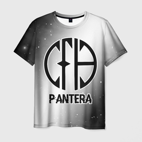 Мужская футболка 3D с принтом Pantera glitch на светлом фоне в Белгороде, 100% полиэфир | прямой крой, круглый вырез горловины, длина до линии бедер | 