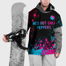 Накидка на куртку 3D с принтом Red Hot Chili Peppers   neon gradient: символ сверху в Кировске, 100% полиэстер |  | 