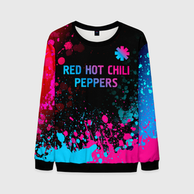 Мужской свитшот 3D с принтом Red Hot Chili Peppers   neon gradient: символ сверху в Кировске, 100% полиэстер с мягким внутренним слоем | круглый вырез горловины, мягкая резинка на манжетах и поясе, свободная посадка по фигуре | 