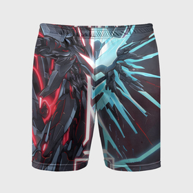 Мужские шорты спортивные с принтом Киберпанк энерго сердце в Ухте,  |  | 