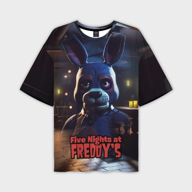 Мужская футболка oversize 3D с принтом Five   Nights  at  Freddys  Bonnie ,  |  | Тематика изображения на принте: 