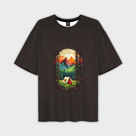 Мужская футболка oversize 3D с принтом Алтайские горы в Кировске,  |  | 