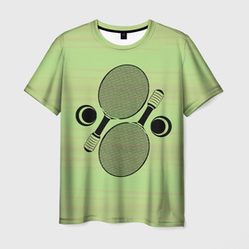 Мужская футболка 3D с принтом Настольный теннис или пинг понг в Петрозаводске, 100% полиэфир | прямой крой, круглый вырез горловины, длина до линии бедер | 
