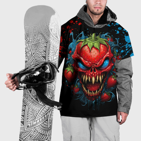 Накидка на куртку 3D с принтом Клубничный монстр в Курске, 100% полиэстер |  | Тематика изображения на принте: 
