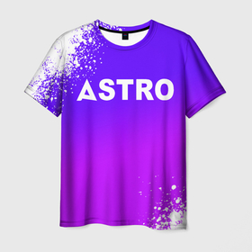 Мужская футболка 3D с принтом Astro neon background в Курске, 100% полиэфир | прямой крой, круглый вырез горловины, длина до линии бедер | 