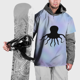 Накидка на куртку 3D с принтом Силуэт осьминога в Петрозаводске, 100% полиэстер |  | Тематика изображения на принте: 