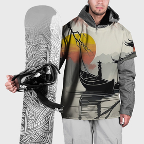 Накидка на куртку 3D с принтом Красота Японии в Екатеринбурге, 100% полиэстер |  | 