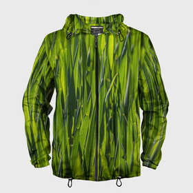 Мужская ветровка 3D с принтом Ландшафт зелень в Новосибирске, 100% полиэстер | подол и капюшон оформлены резинкой с фиксаторами, два кармана без застежек по бокам, один потайной карман на груди | Тематика изображения на принте: 