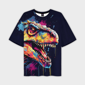 Мужская футболка oversize 3D с принтом Тираннозавр   плотоядный динозавр в Курске,  |  | 