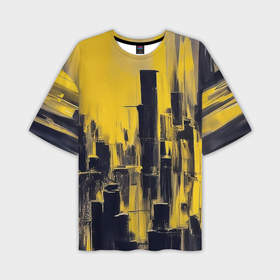 Мужская футболка oversize 3D с принтом Большой нарисованный город в Курске,  |  | 