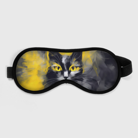Маска для сна 3D с принтом Нарисованный черно желтый кот в Кировске, внешний слой — 100% полиэфир, внутренний слой — 100% хлопок, между ними — поролон |  | 