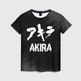 Женская футболка 3D с принтом Akira glitch на темном фоне , 100% полиэфир ( синтетическое хлопкоподобное полотно) | прямой крой, круглый вырез горловины, длина до линии бедер | 