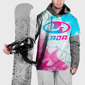 Накидка на куртку 3D с принтом LADA neon gradient style , 100% полиэстер |  | 