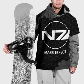 Накидка на куртку 3D с принтом Mass Effect glitch на темном фоне в Белгороде, 100% полиэстер |  | Тематика изображения на принте: 