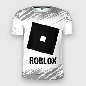 Мужская футболка 3D Slim с принтом Roblox glitch на светлом фоне в Курске, 100% полиэстер с улучшенными характеристиками | приталенный силуэт, круглая горловина, широкие плечи, сужается к линии бедра | 