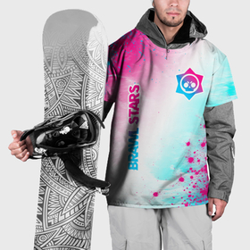Накидка на куртку 3D с принтом Brawl Stars neon gradient style: надпись, символ , 100% полиэстер |  | 