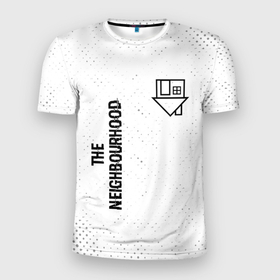 Мужская футболка 3D Slim с принтом The Neighbourhood glitch на светлом фоне: надпись, символ в Белгороде, 100% полиэстер с улучшенными характеристиками | приталенный силуэт, круглая горловина, широкие плечи, сужается к линии бедра | 