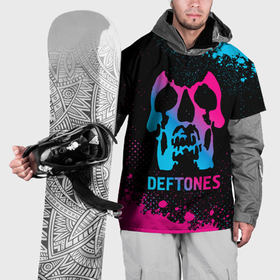 Накидка на куртку 3D с принтом Deftones   neon gradient в Тюмени, 100% полиэстер |  | Тематика изображения на принте: 