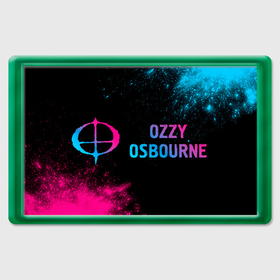 Магнит 45*70 с принтом Ozzy Osbourne   neon gradient: надпись и символ , Пластик | Размер: 78*52 мм; Размер печати: 70*45 | 