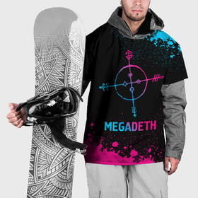 Накидка на куртку 3D с принтом Megadeth   neon gradient в Кировске, 100% полиэстер |  | 