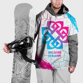 Накидка на куртку 3D с принтом Breaking Benjamin neon gradient style в Кировске, 100% полиэстер |  | 