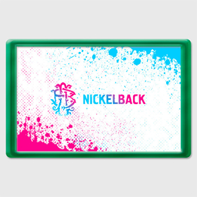 Магнит 45*70 с принтом Nickelback neon gradient style: надпись и символ в Белгороде, Пластик | Размер: 78*52 мм; Размер печати: 70*45 | 