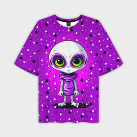Мужская футболка oversize 3D с принтом Alien   purple color в Курске,  |  | 