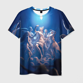 Мужская футболка 3D с принтом Танец скульптур в Кировске, 100% полиэфир | прямой крой, круглый вырез горловины, длина до линии бедер | 