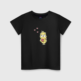 Детская футболка хлопок с принтом Цыпа с мороженым в Санкт-Петербурге, 100% хлопок | круглый вырез горловины, полуприлегающий силуэт, длина до линии бедер | 