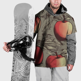 Накидка на куртку 3D с принтом Яблоки c листьями в Белгороде, 100% полиэстер |  | Тематика изображения на принте: 