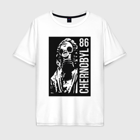 Мужская футболка хлопок Oversize с принтом Чернобыль 1986 , 100% хлопок | свободный крой, круглый ворот, “спинка” длиннее передней части | 