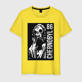 Мужская футболка хлопок с принтом Чернобыль 1986 в Санкт-Петербурге, 100% хлопок | прямой крой, круглый вырез горловины, длина до линии бедер, слегка спущенное плечо. | 
