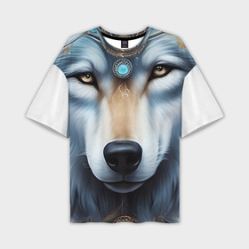 Мужская футболка oversize 3D с принтом шаман волк в Курске,  |  | 