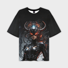 Мужская футболка oversize 3D с принтом Демоническая воительница в Санкт-Петербурге,  |  | 