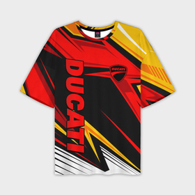 Мужская футболка oversize 3D с принтом Ducati   red uniform в Петрозаводске,  |  | Тематика изображения на принте: 