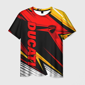 Мужская футболка 3D с принтом Ducati   red uniform в Петрозаводске, 100% полиэфир | прямой крой, круглый вырез горловины, длина до линии бедер | Тематика изображения на принте: 