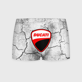 Мужские трусы 3D с принтом Ducati   потресканная земля в Новосибирске, 50% хлопок, 50% полиэстер | классическая посадка, на поясе мягкая тканевая резинка | Тематика изображения на принте: 