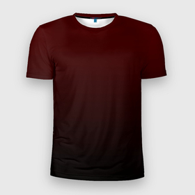 Мужская футболка 3D Slim с принтом Градиент бордово чёрный в Новосибирске, 100% полиэстер с улучшенными характеристиками | приталенный силуэт, круглая горловина, широкие плечи, сужается к линии бедра | Тематика изображения на принте: 