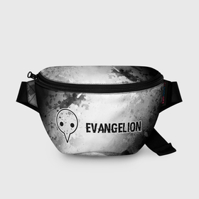 Поясная сумка 3D с принтом Evangelion glitch на светлом фоне: надпись и символ в Петрозаводске, 100% полиэстер | плотная ткань, ремень с регулируемой длиной, внутри несколько карманов для мелочей, основное отделение и карман с обратной стороны сумки застегиваются на молнию | Тематика изображения на принте: 